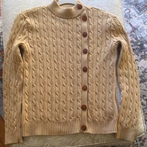 Ralph Lauren Beige Mock Turtleneck with Buttons